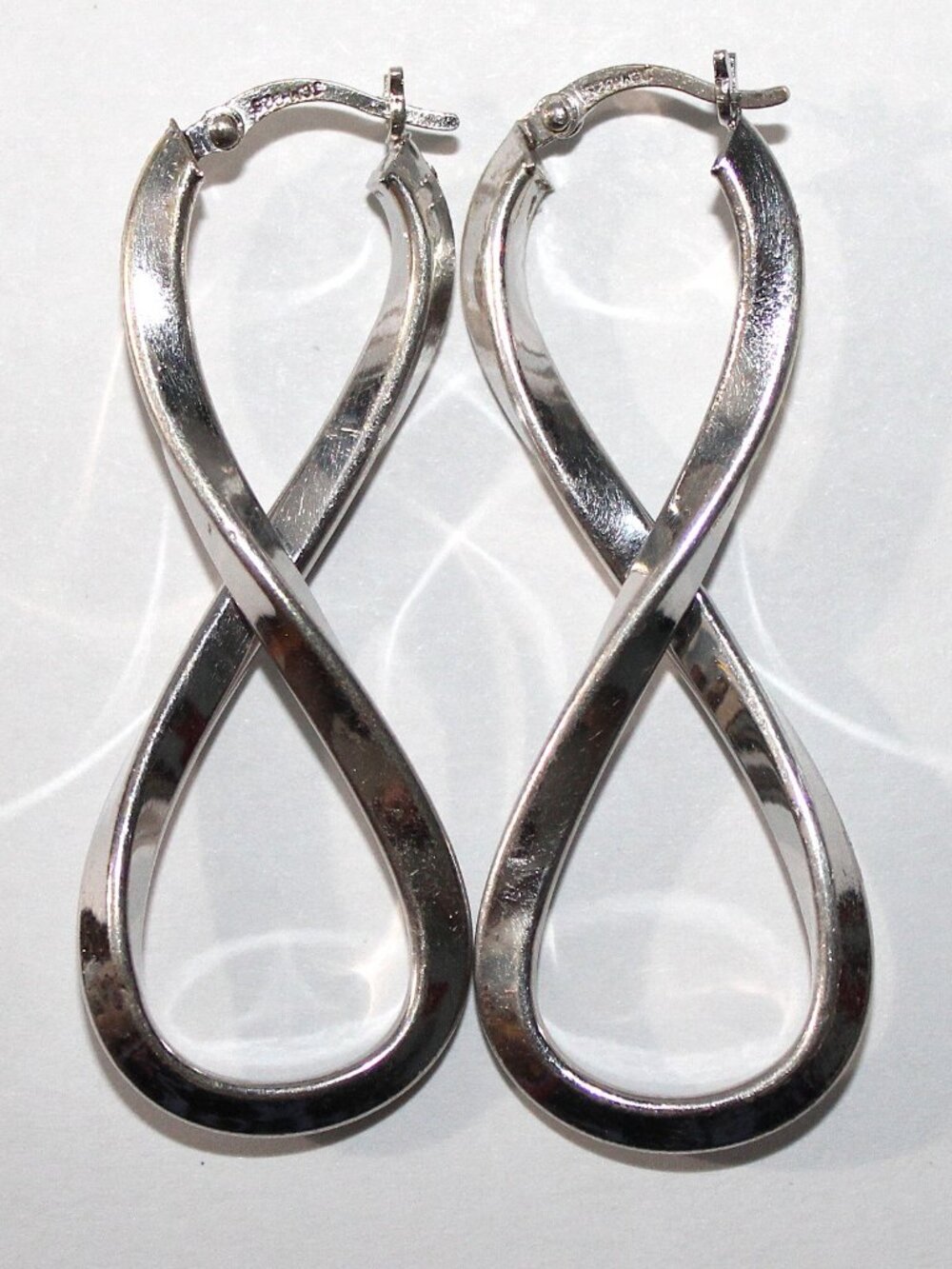 Sterling Silver Figure 8 Hollow Hoop Earrings